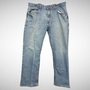 Ariat M4 Jeans Mens 38X32 Rebar Relaxed Boot Solid Blue Denim Western Cowboy